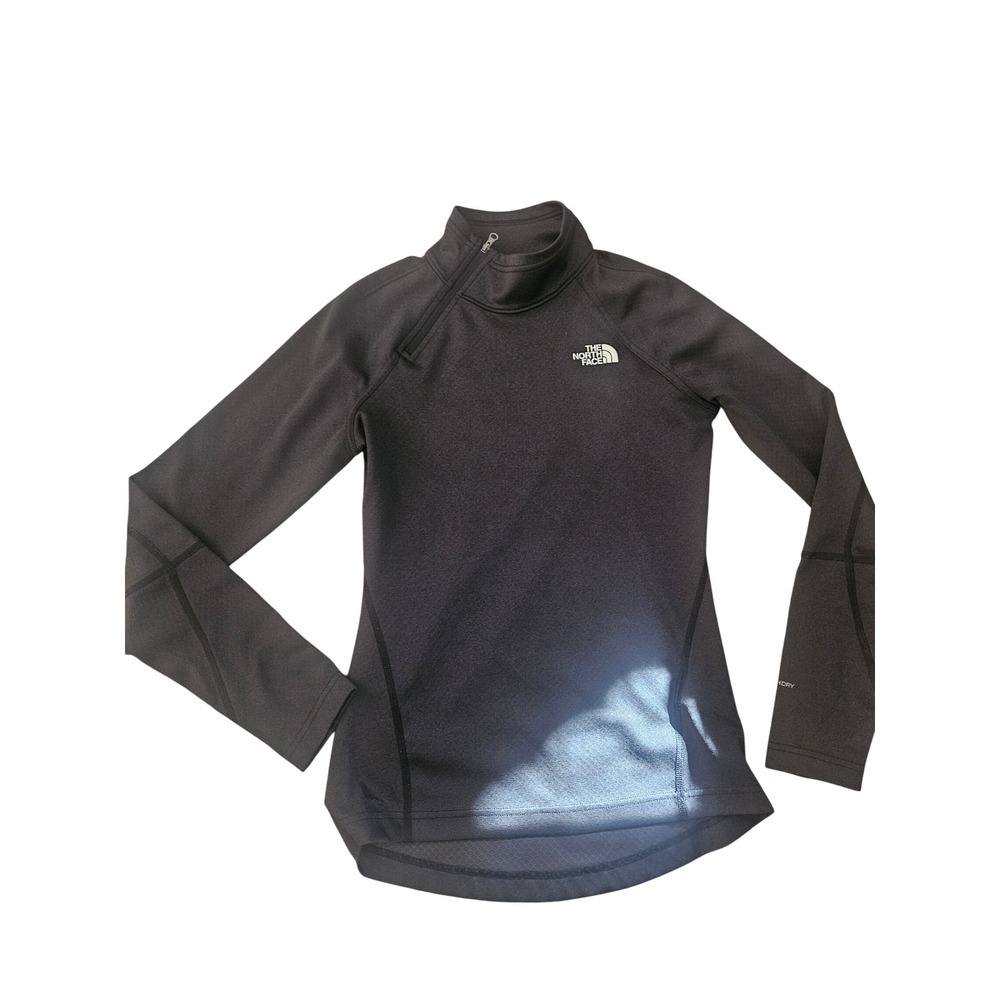 The North Face FlashDry 1/4 Zip Pullover Womens XS Black Excellent Base Layer